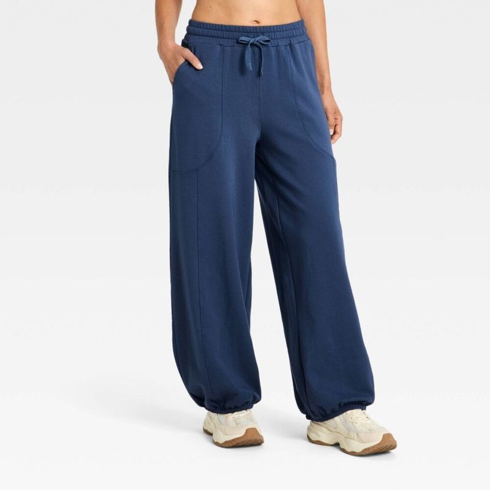 Women's Active Lightweight Fleece Balloon Leg Jogger Pants - JoyLab Blue XL